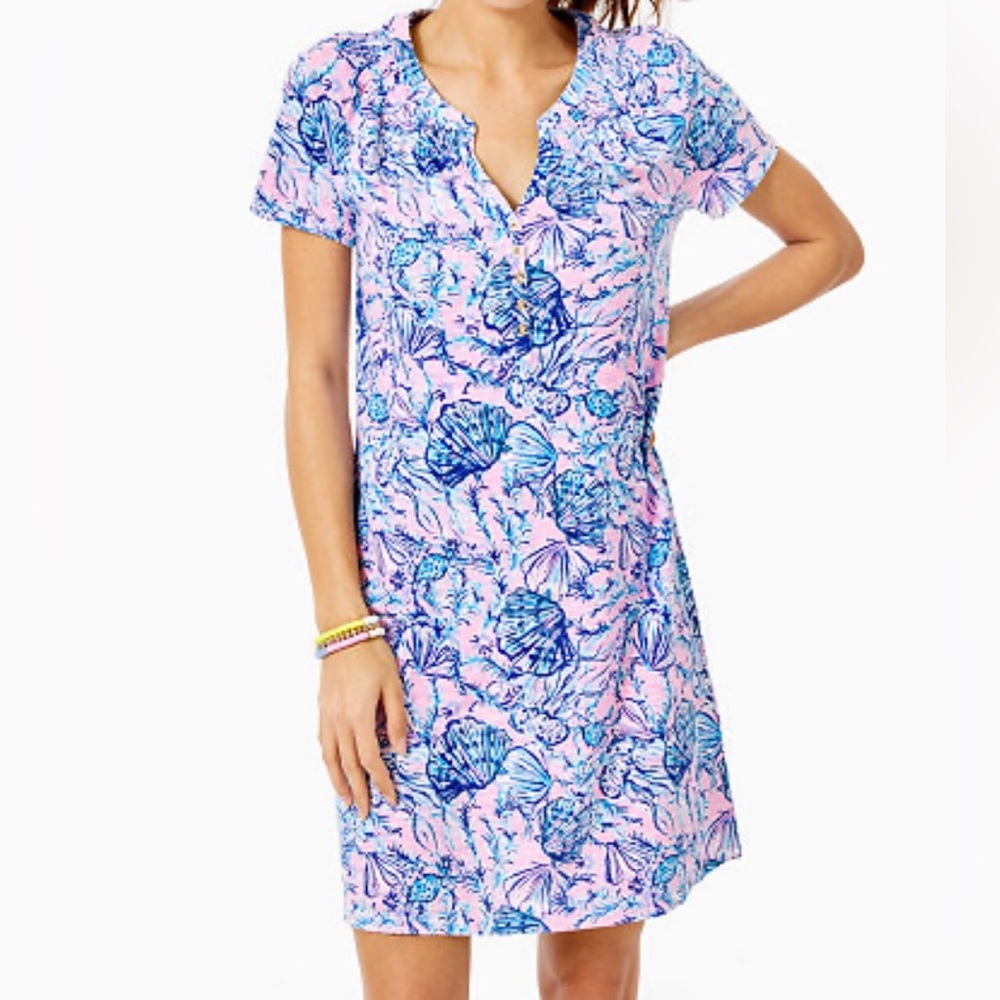 Lilly Pulitzer Blue and Pink Floral Mini Dress